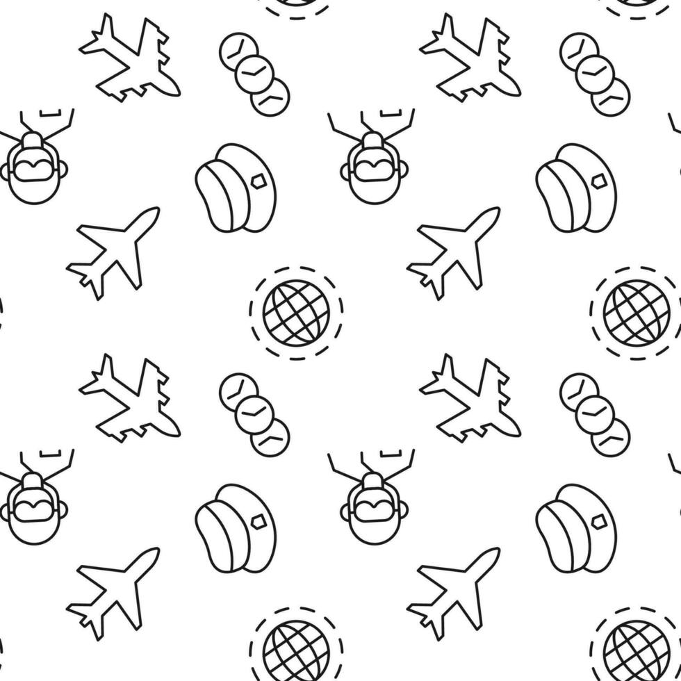 Aircraft, Schedule, Pilot Seamless Pattern vector