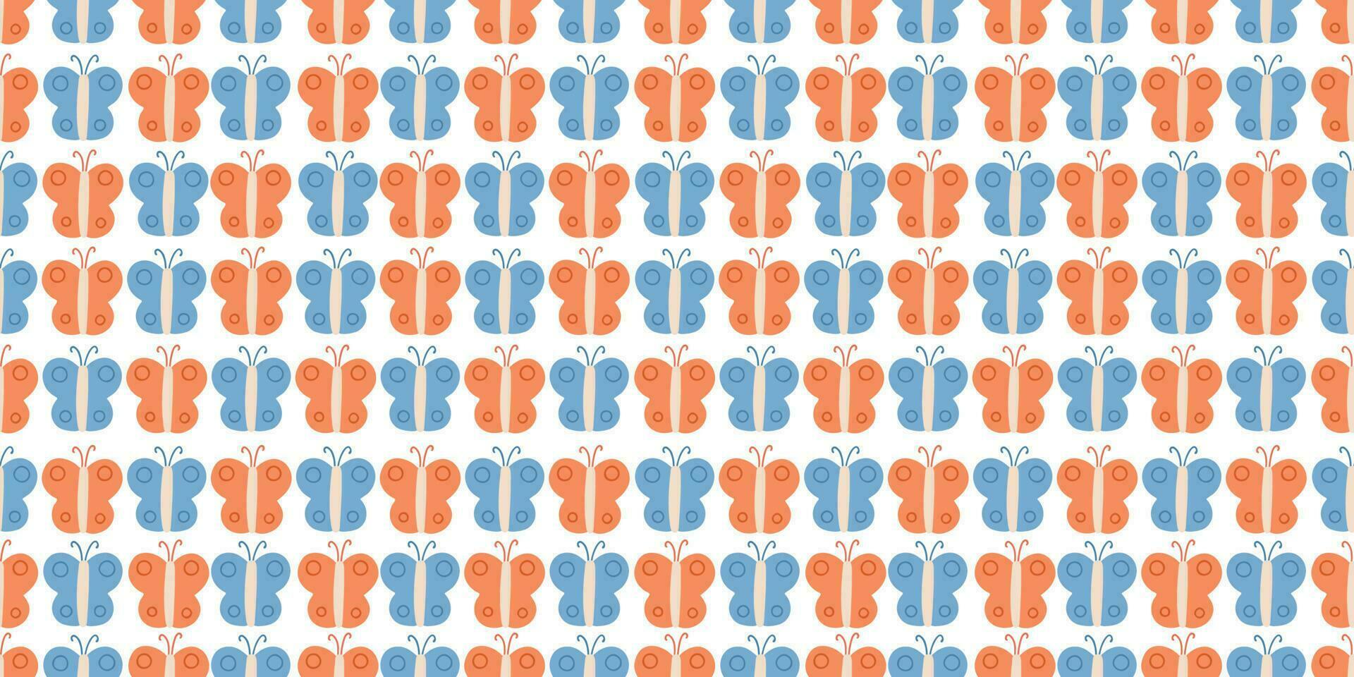 Vector seamless pattern with colorful butterflies on white background. Great for linens, wallpapers, covers.