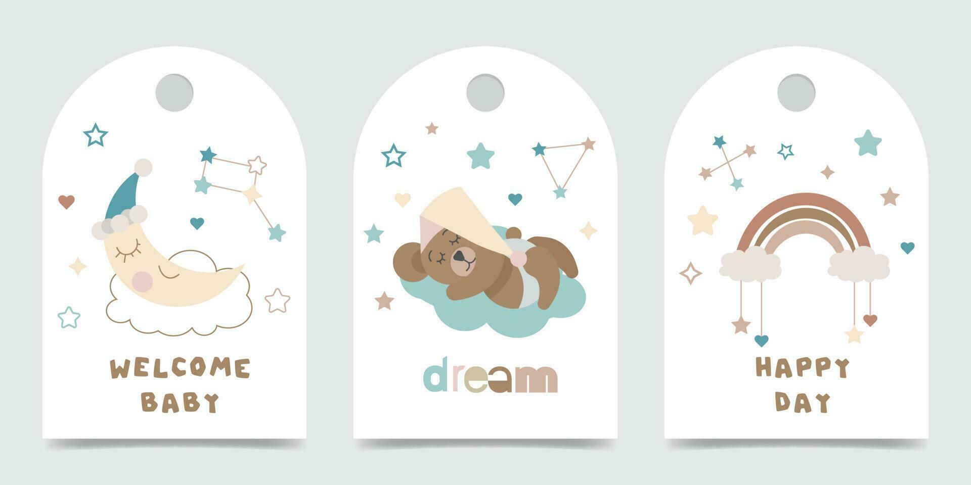 Baby invite set vector