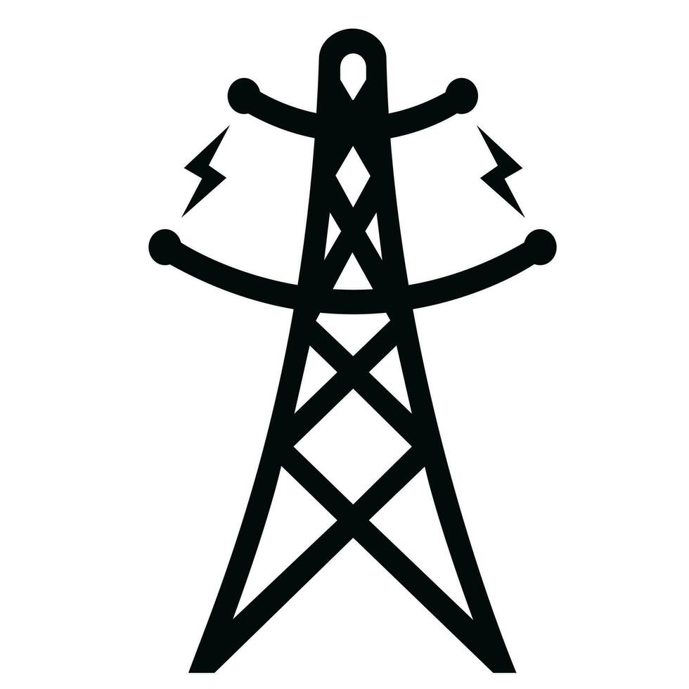 high voltage power pole design vector