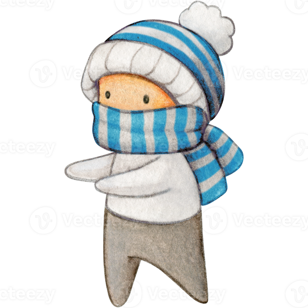 Watercolor hand drawn cute winter character 23290245 PNG