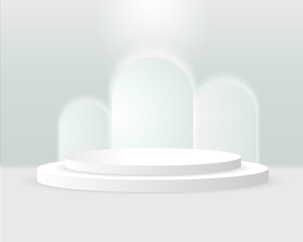 vector 3d Abstract white podium display on white background