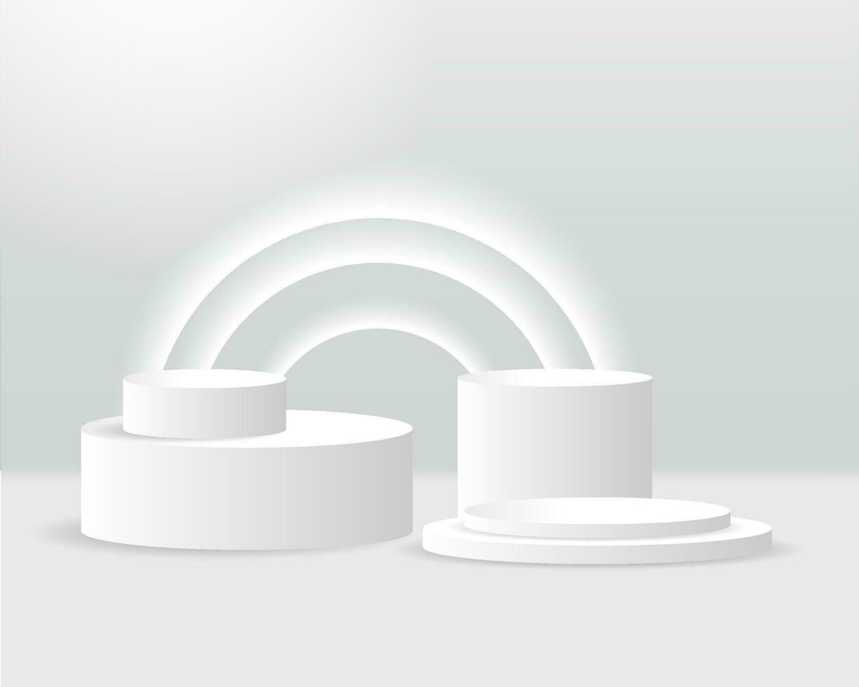 vector 3d Abstract white podium display on white background