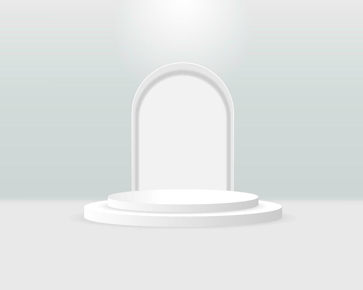 vector 3d Abstract white podium display on white background