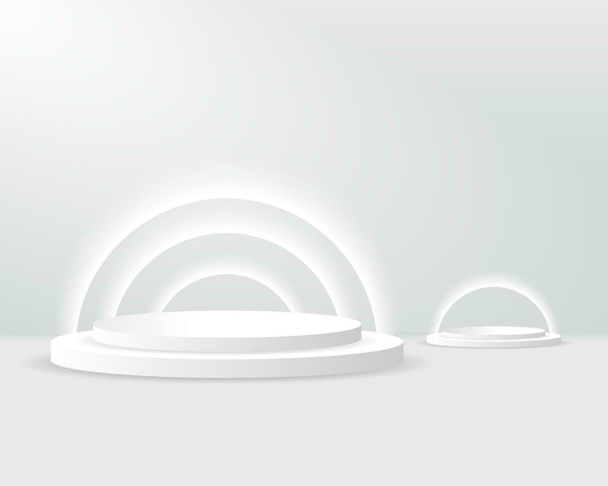 vector 3d Abstract white podium display on white background