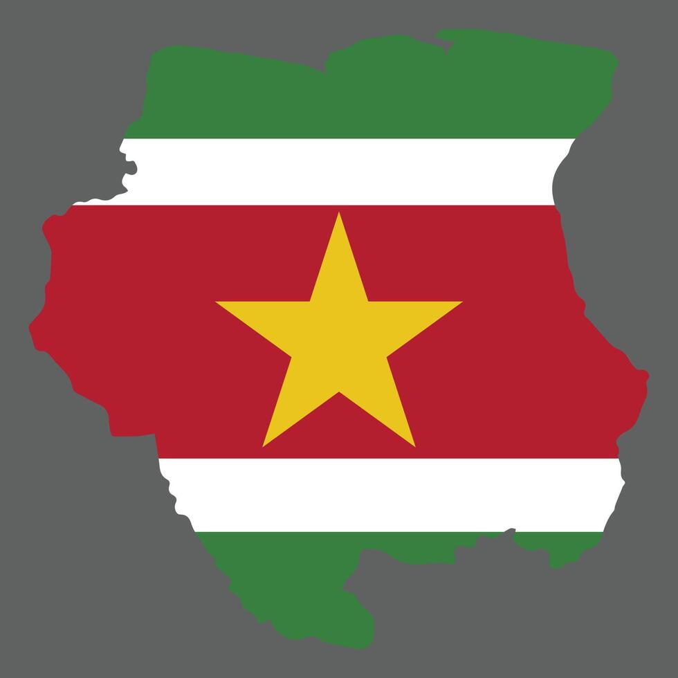 Surinam país en sur America vector mapa logo y bandera ilustración