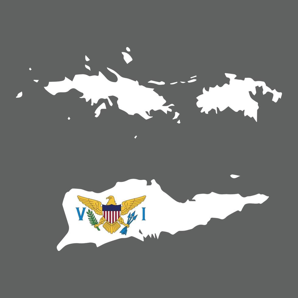 U.S. Virgin Islands United States territory vector illustration flag and map logo design concept detailed