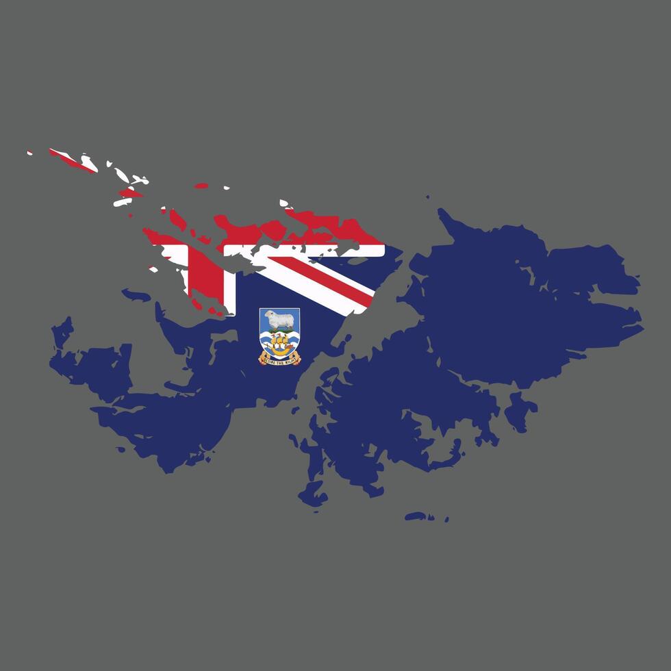 Falkland Islands Islas Malvinas vector illustration flag and map logo design concept detailed