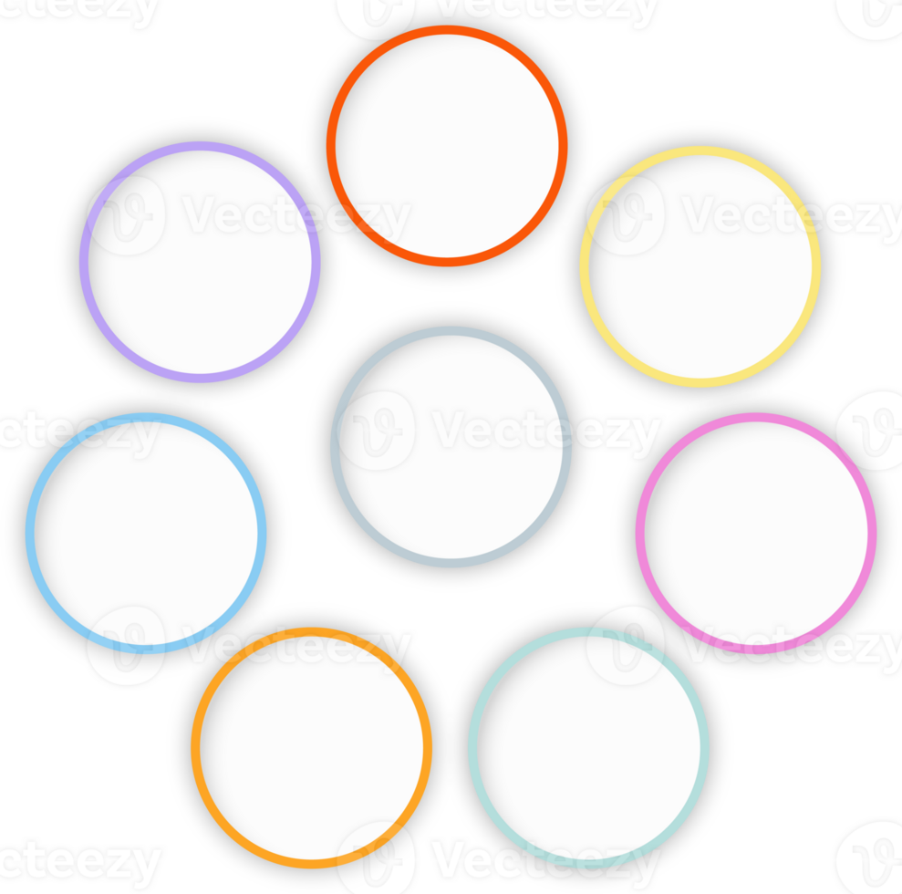 Circle Infographic template with 7 steps png