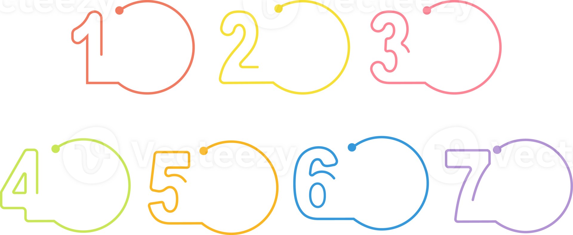 Infographic template with 7 steps png