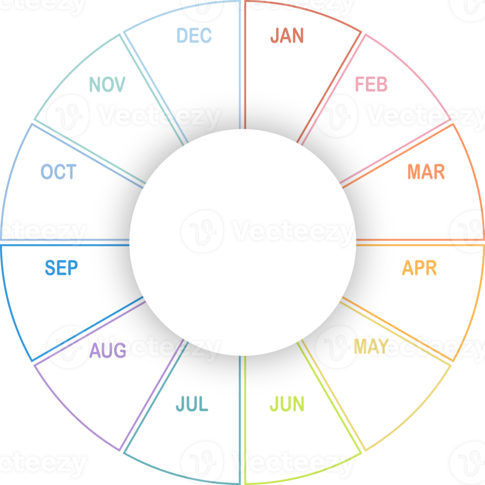 Circle Infographic template with 12 steps png