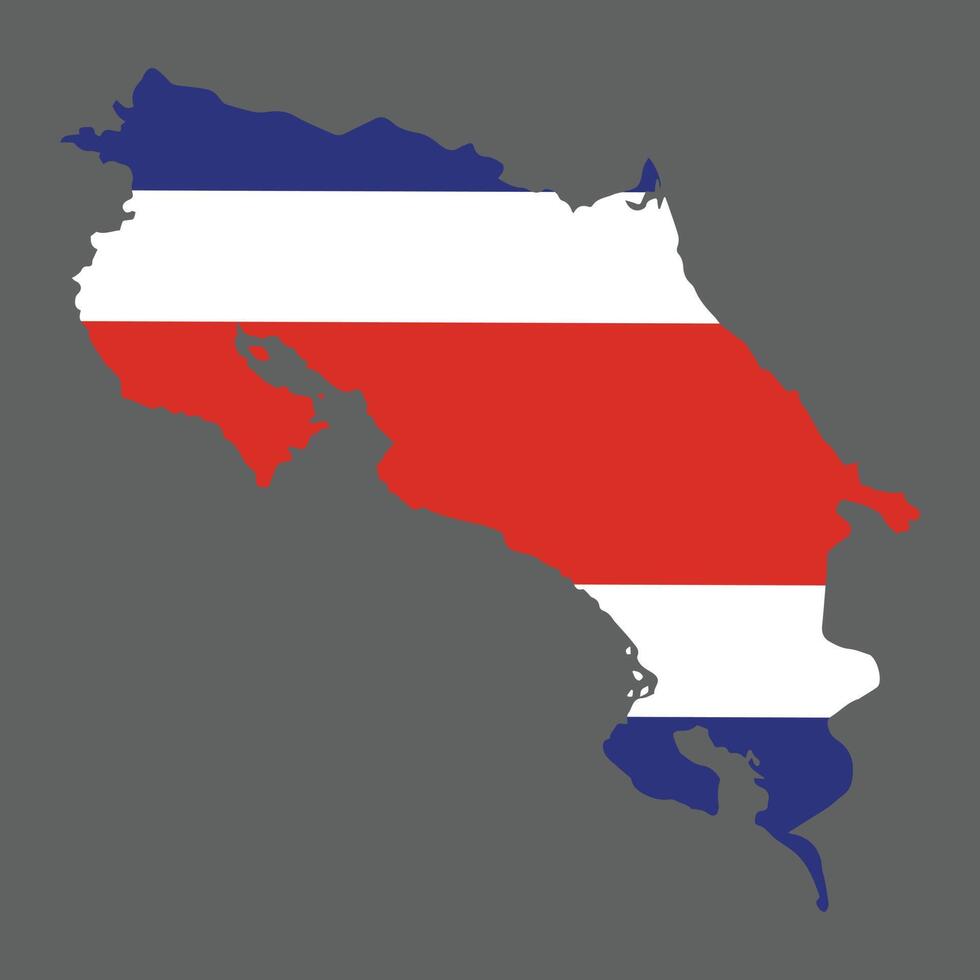 costa Rica map and flag vector illustration