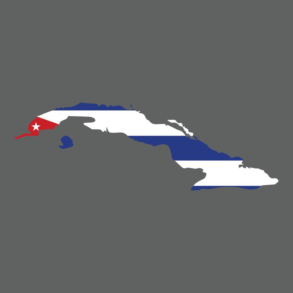 Cuba mapa y bandera vector ilustración