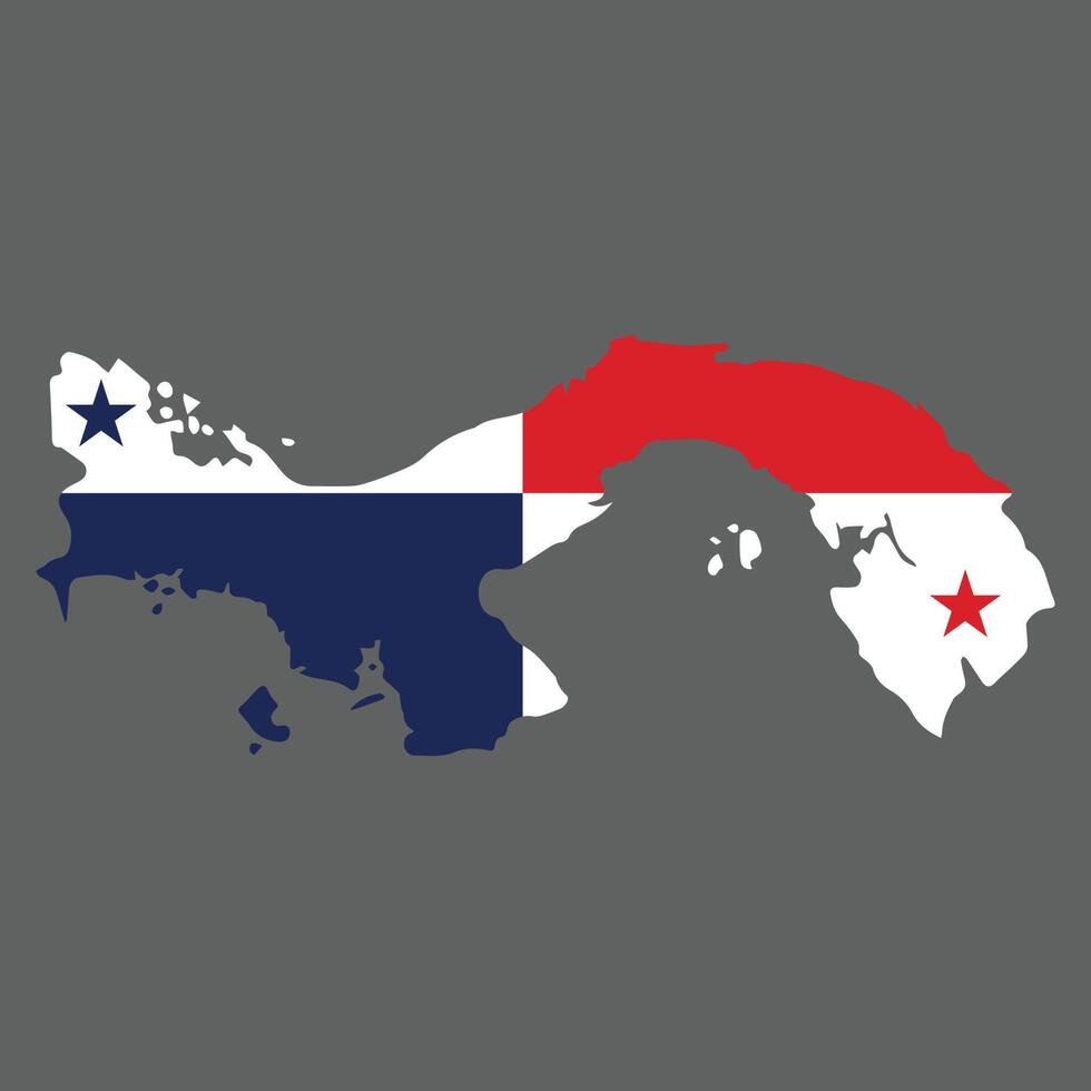 Panama map vector illustration concept Panama national flag.