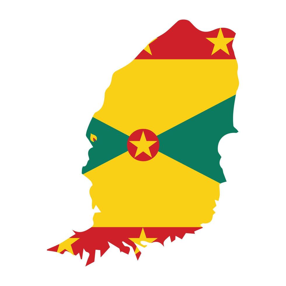 Grenada is a Caribbean country comprising a main island, Vector illustration map and flag concept.