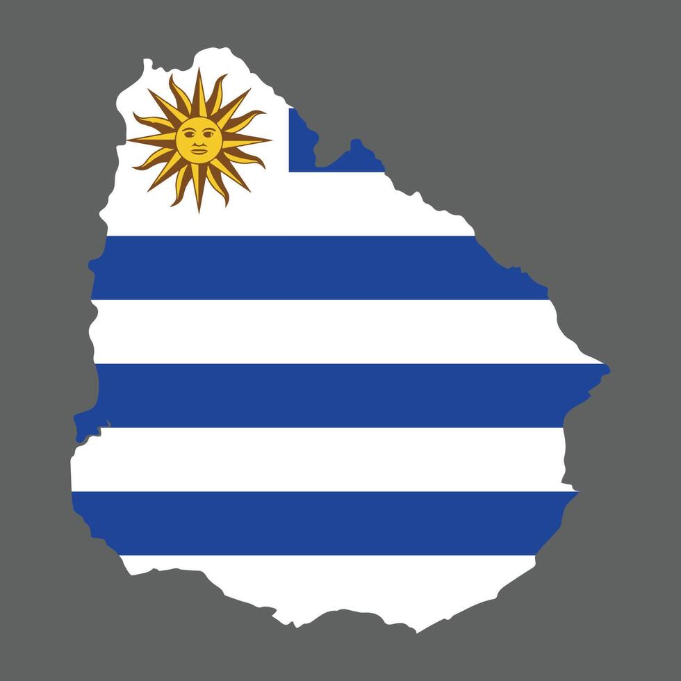 Uruguay Country in South America vector illustration flag and map logo design concept detailed
