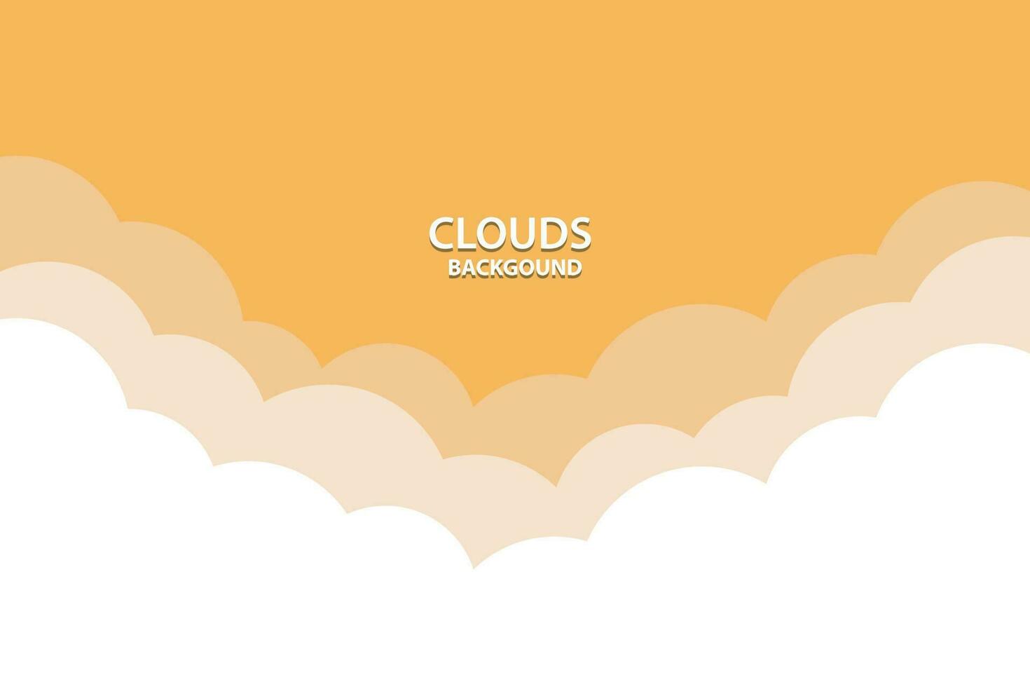 clouds background in orange colors vector