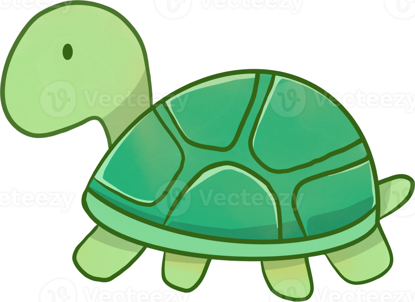Cute turtle cartoon for illustration, element, clip art and kid png