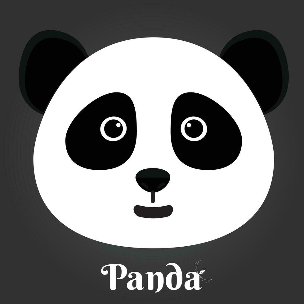 simple sign a panda - design template on black background vector