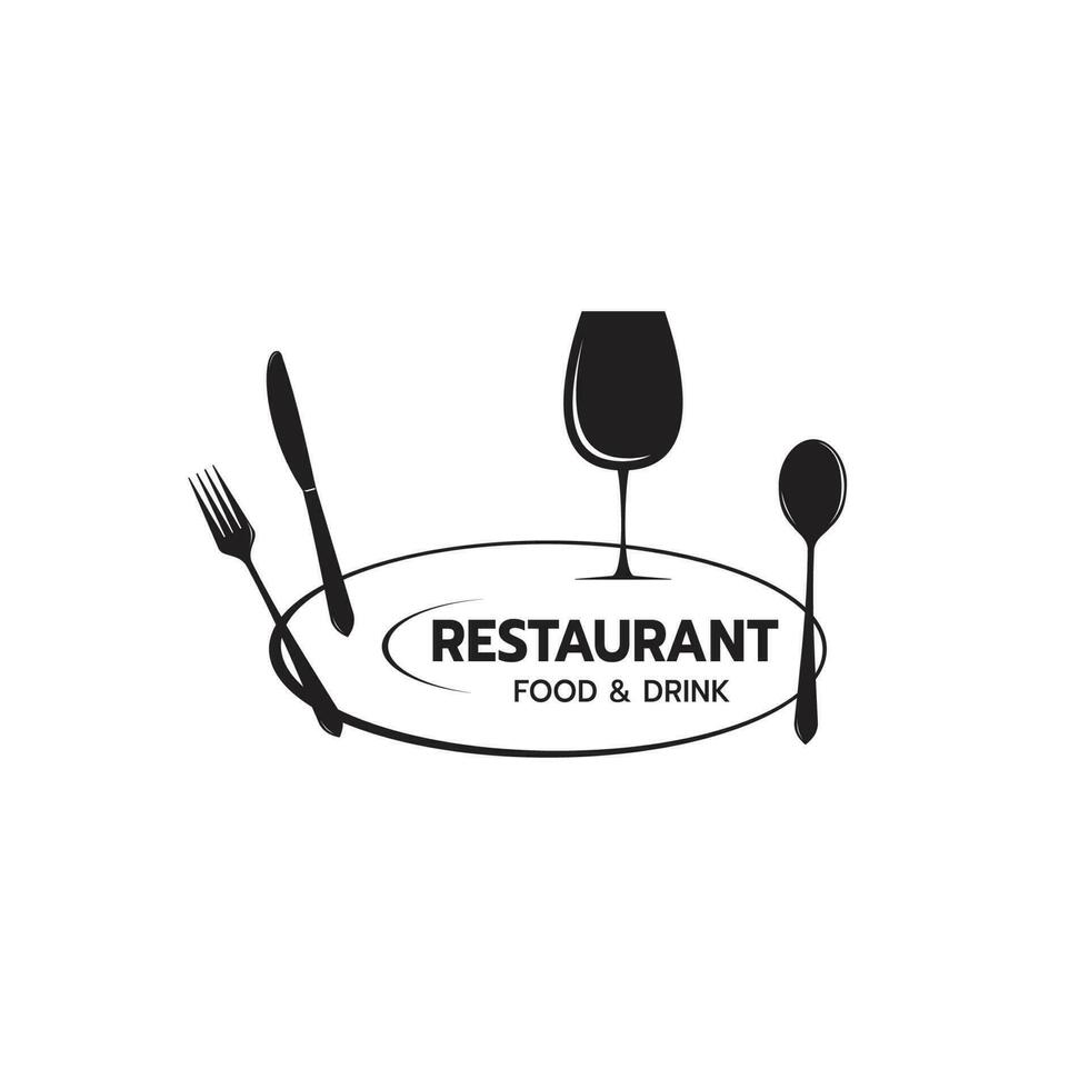 Food and drinks elegant logo vector