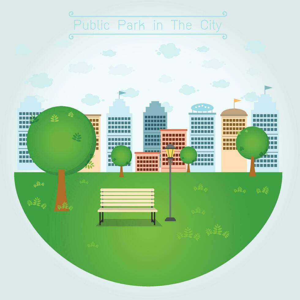 Public Park in The City vector