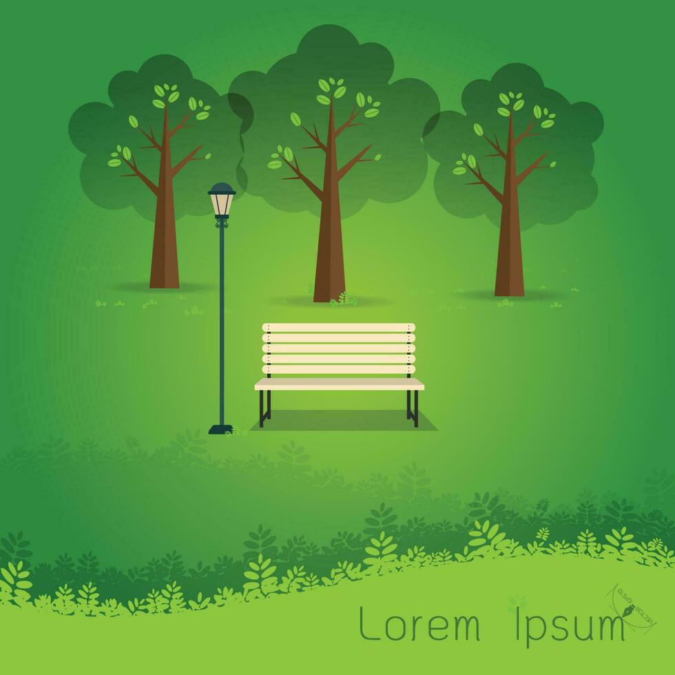 Hello Park. Natural landscape in the flat style. a beautiful park.Environmentally friendly natural landscape vector