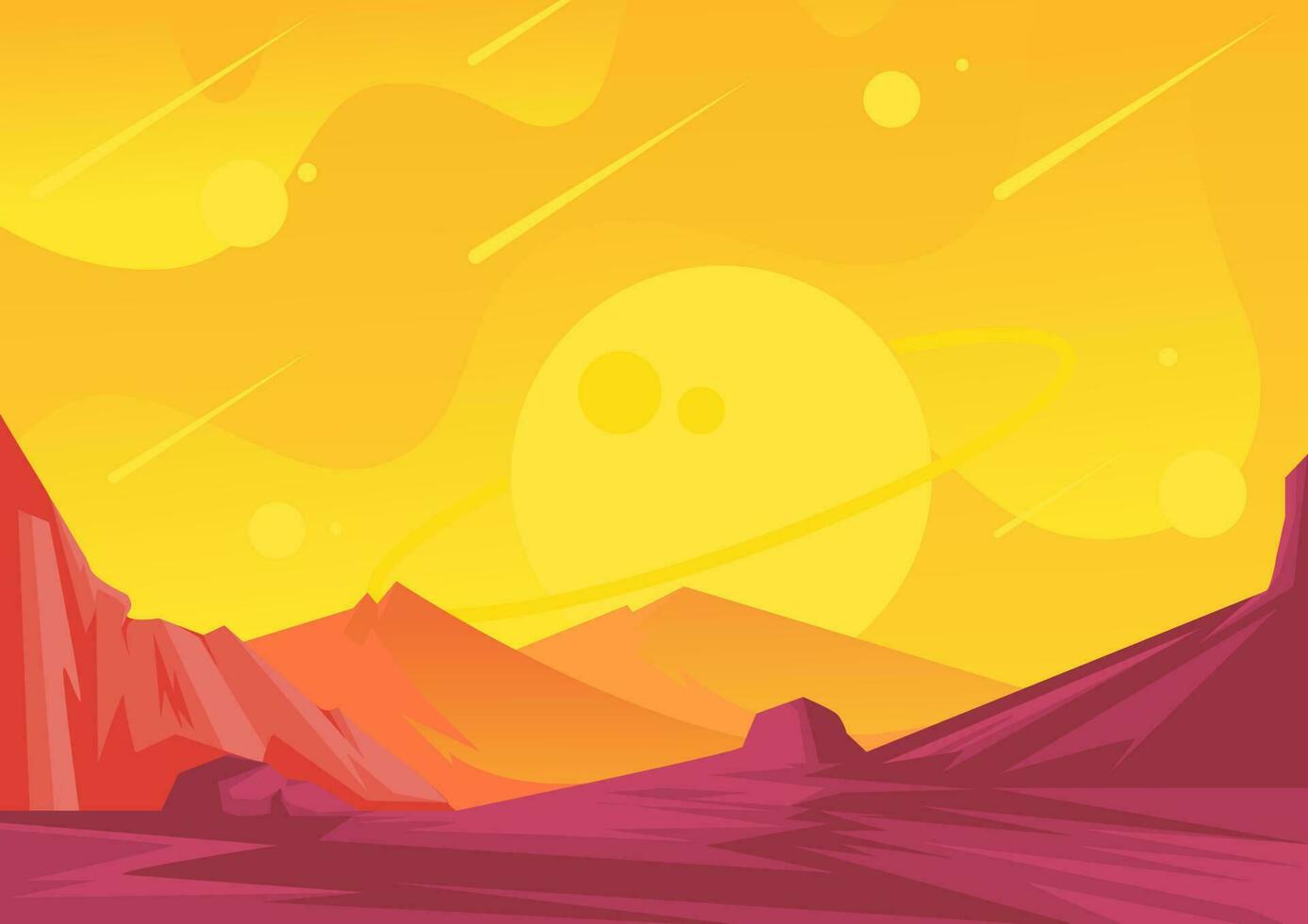night hill landscape background vector illustration