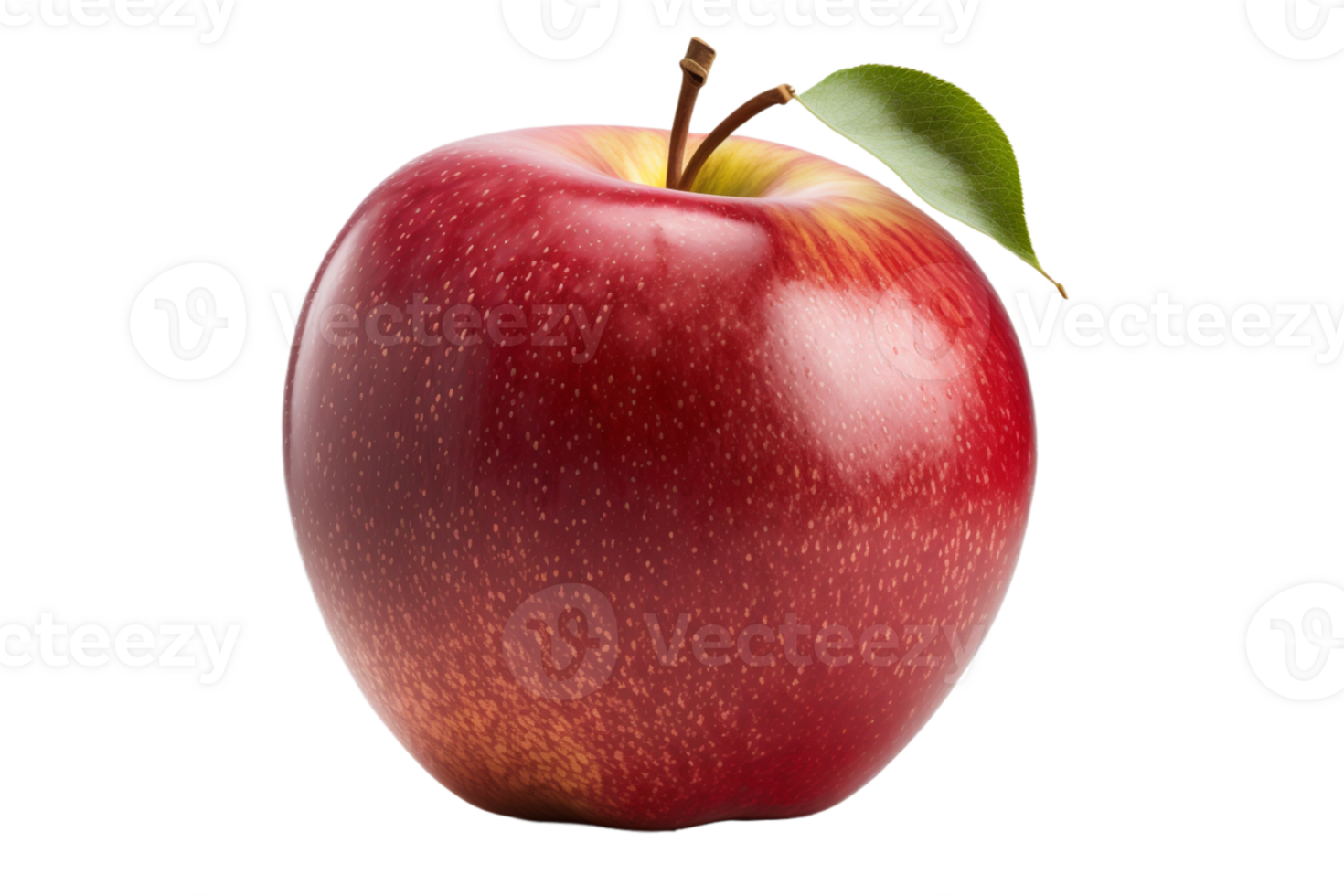 färsk röd äpple isolerat på transparent bakgrund. generativ ai png