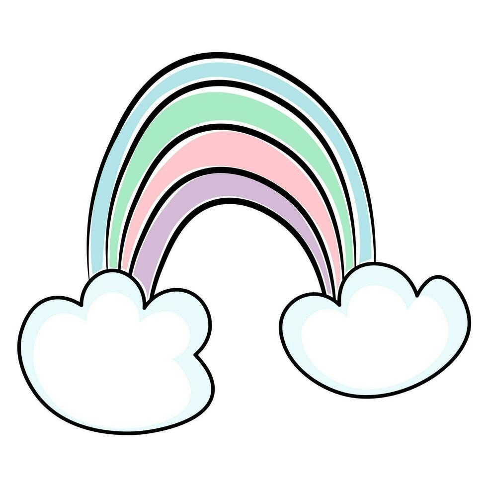 ilustración de un nube con un arco iris en el antecedentes vector