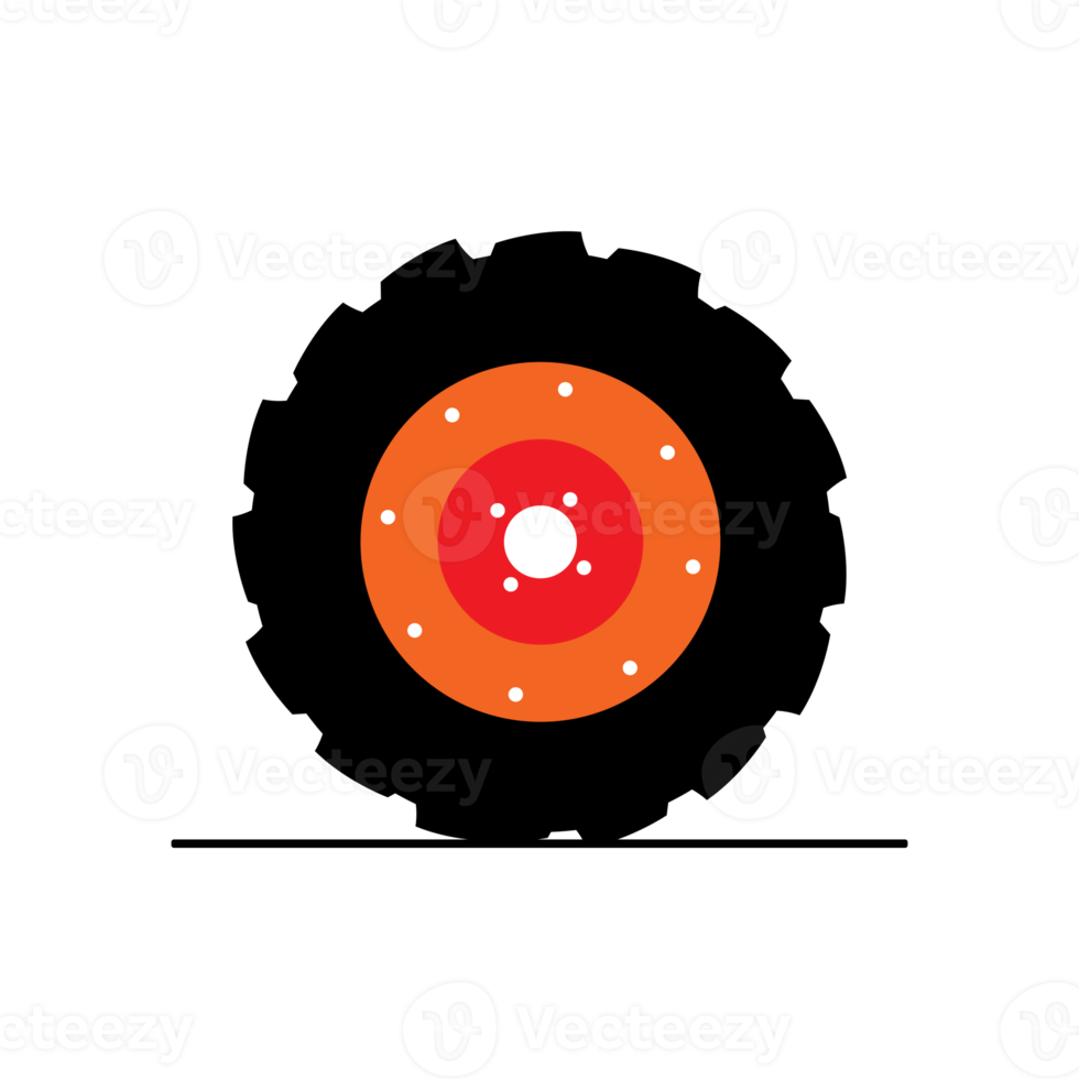 svart traktor hjul lägga vertikalt på de jord png