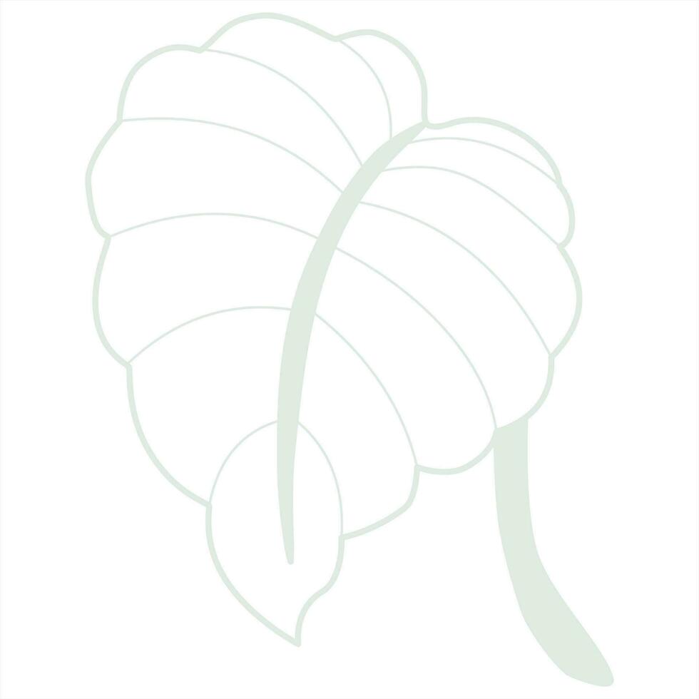 Line art leaf vector