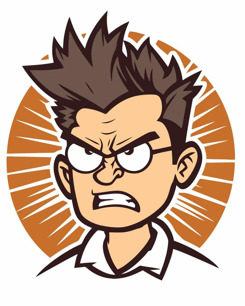 Man with Angry Expression vector
