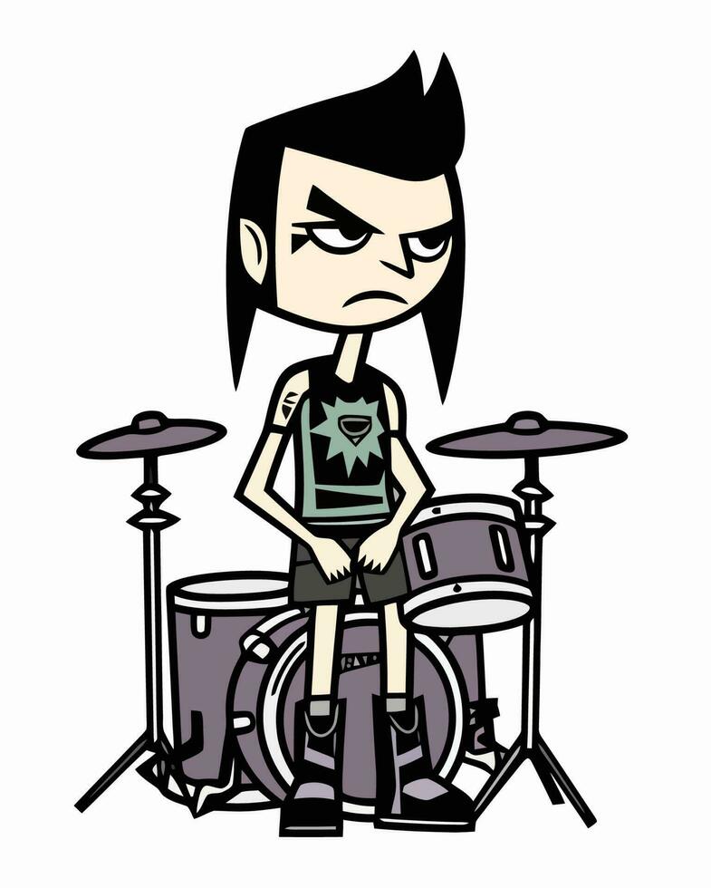 Cartoon drummer Boy vector