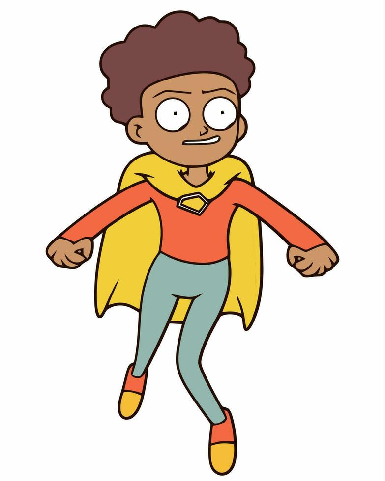 superhéroe niña volador vector