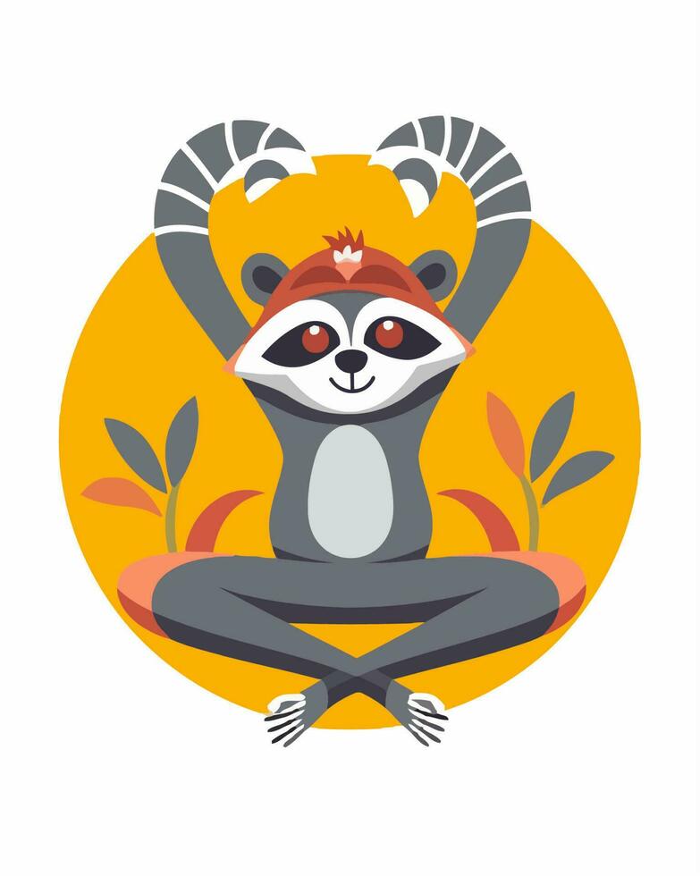 Zen stretching sloth vector