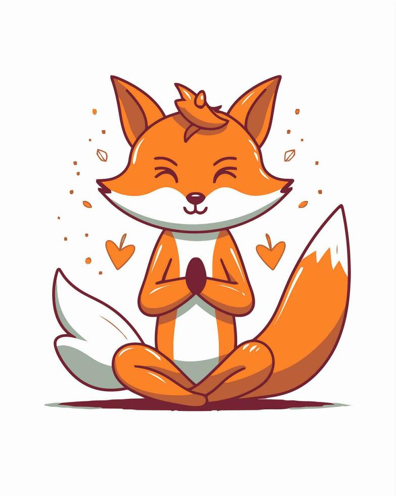 Meditating forest fox vector