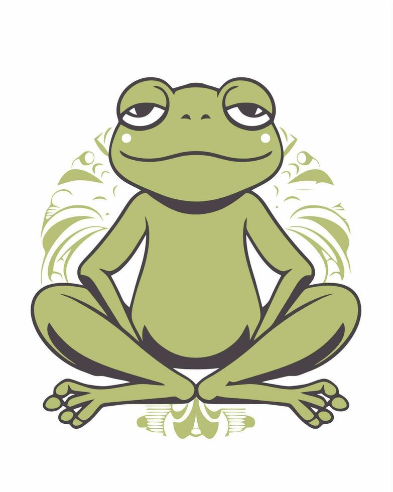 Relaxed zen mode frog vector