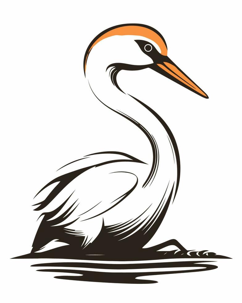 Swan in a pond vector