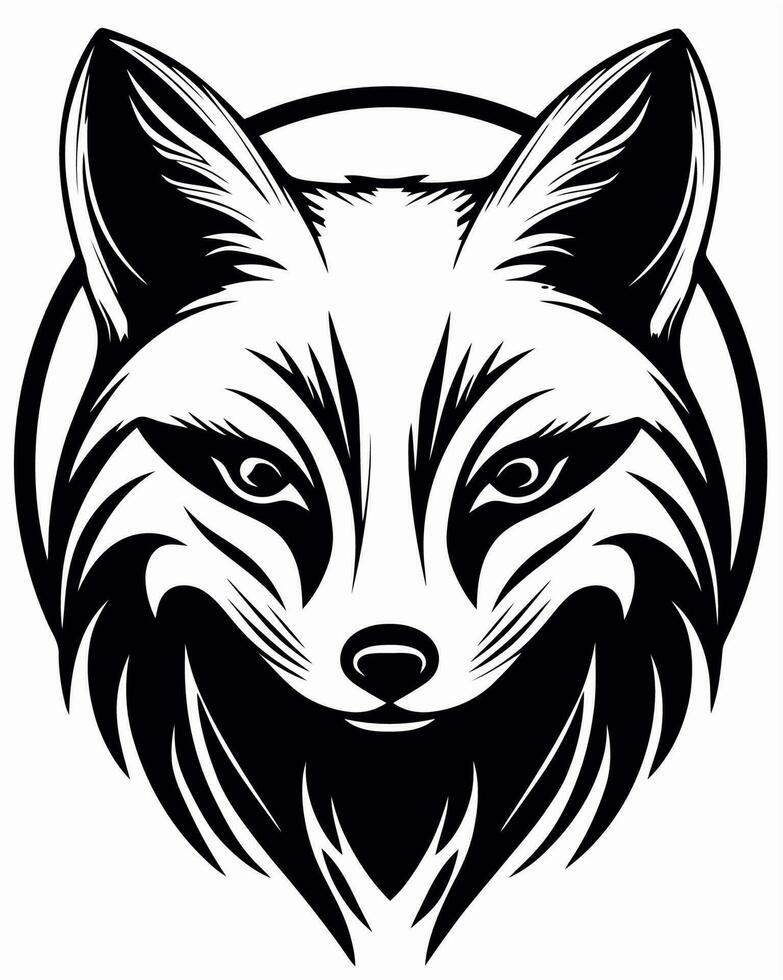 Cute fox face vector