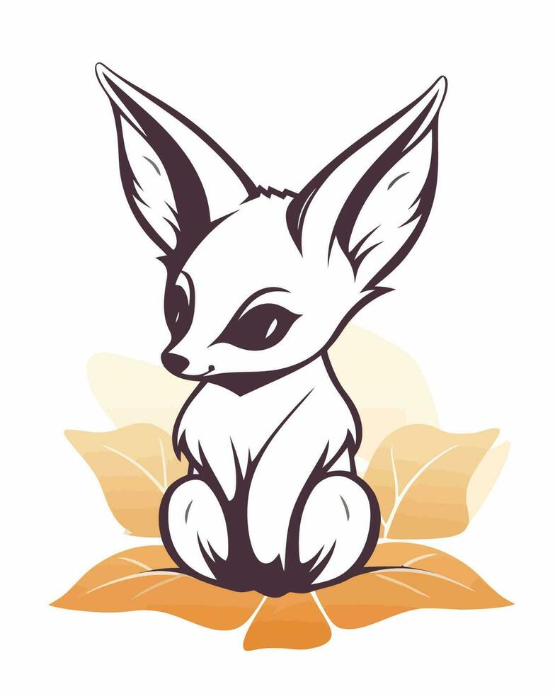 Cute fennec fox vector