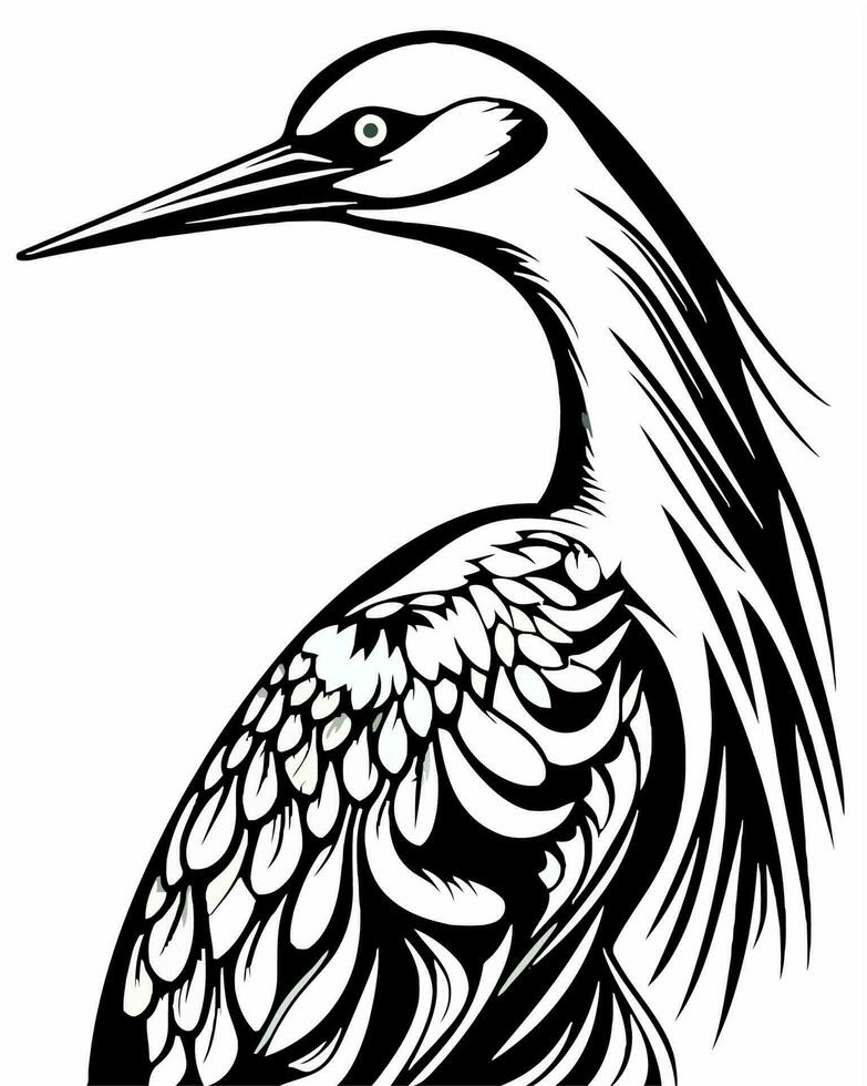 Long neck bird vector