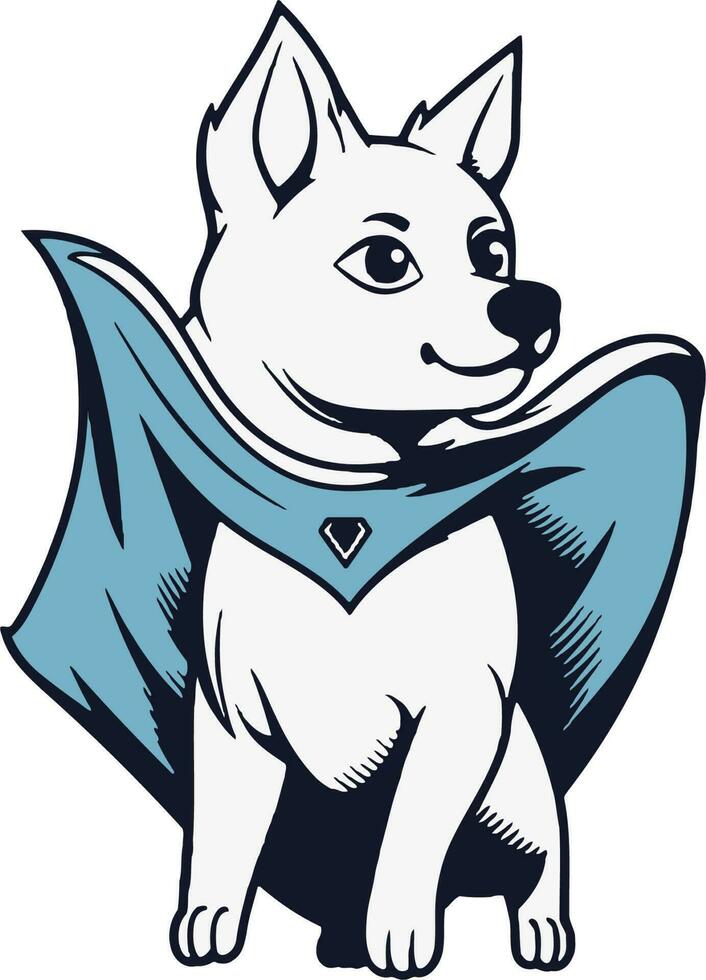 Super hero dog with cape vector