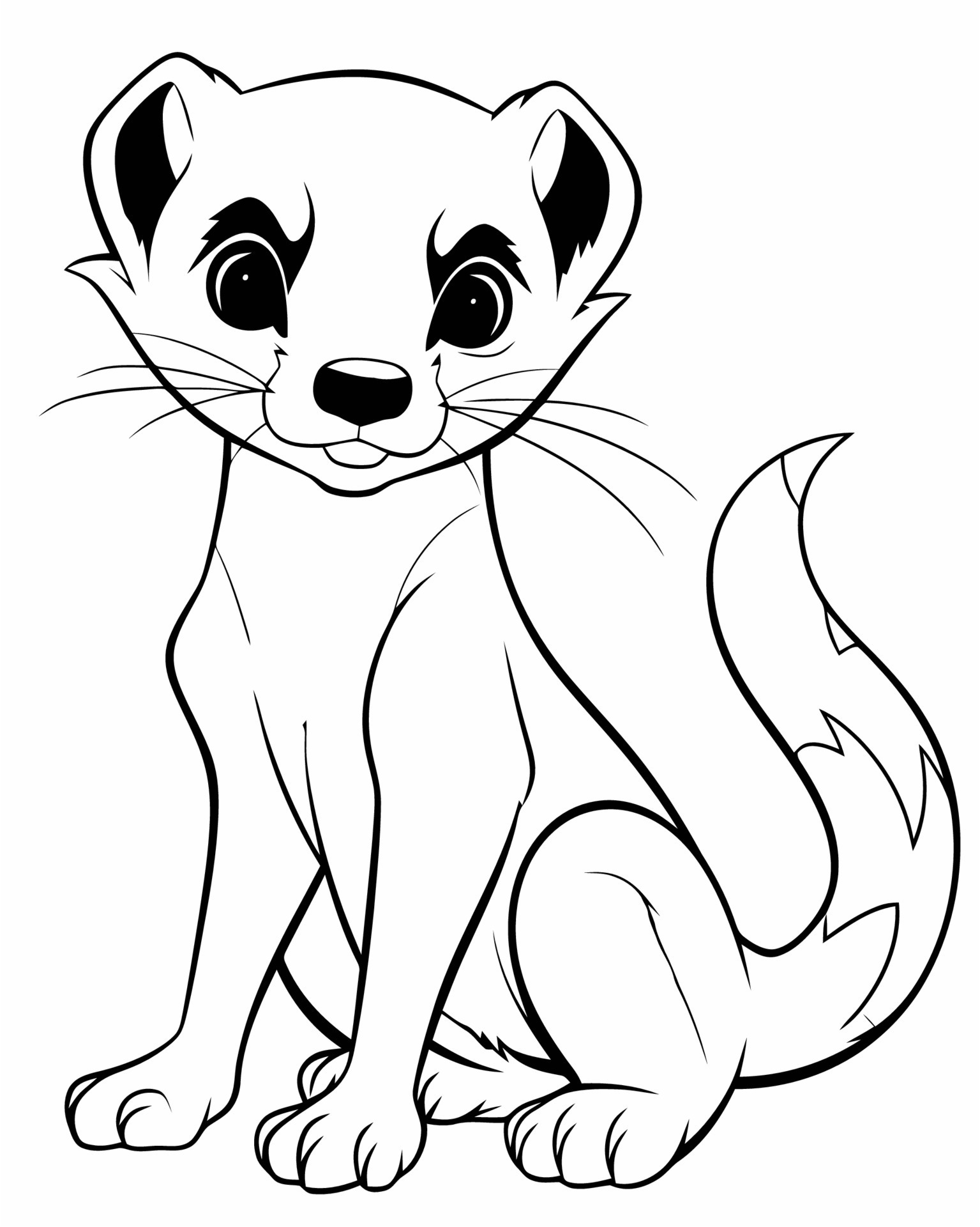 Ferret coloring page 23290902 Vector - Ferret Coloring Page Vector