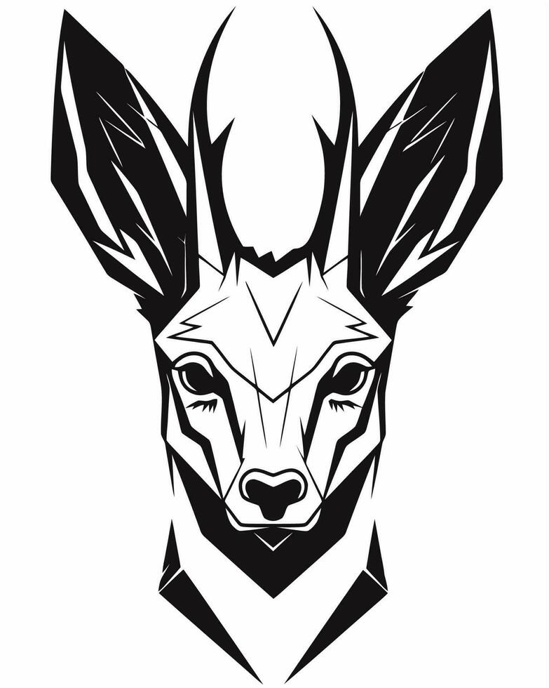 Deer head black and white vector