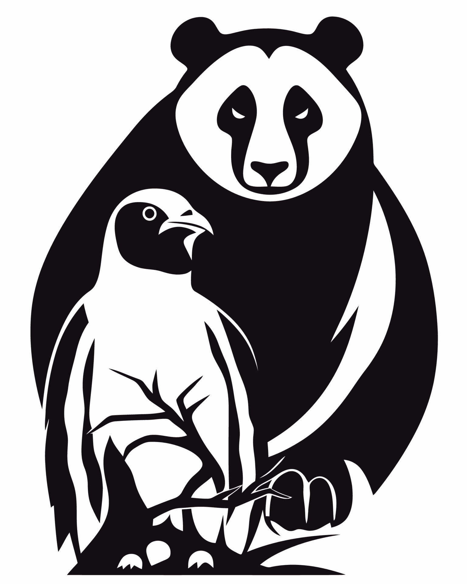 Bird and bear 23290924 Vector Art at Vecteezy