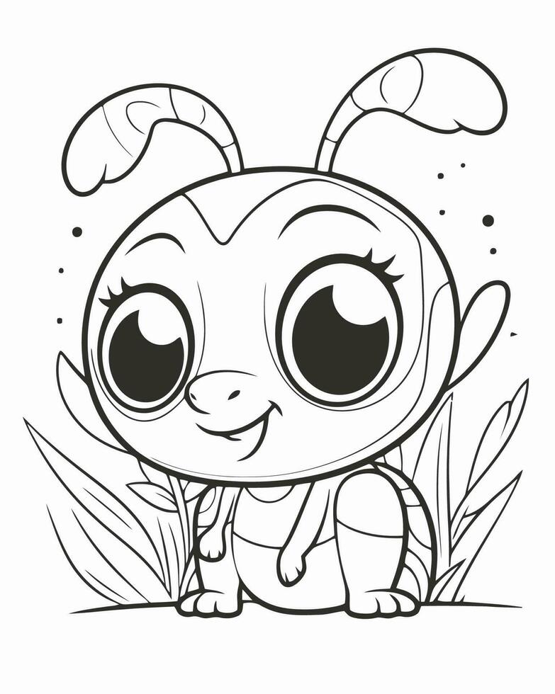 Grasshopper coloring page vector