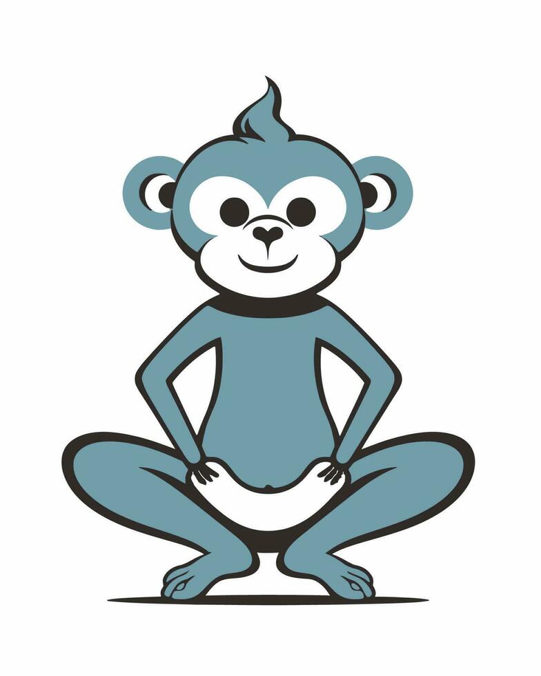 Cute monkey bending vector