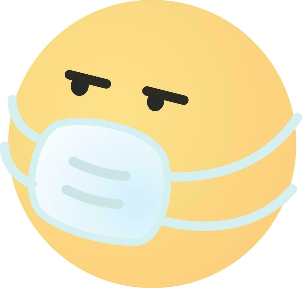 emoji emotion face feeling sick mask vector