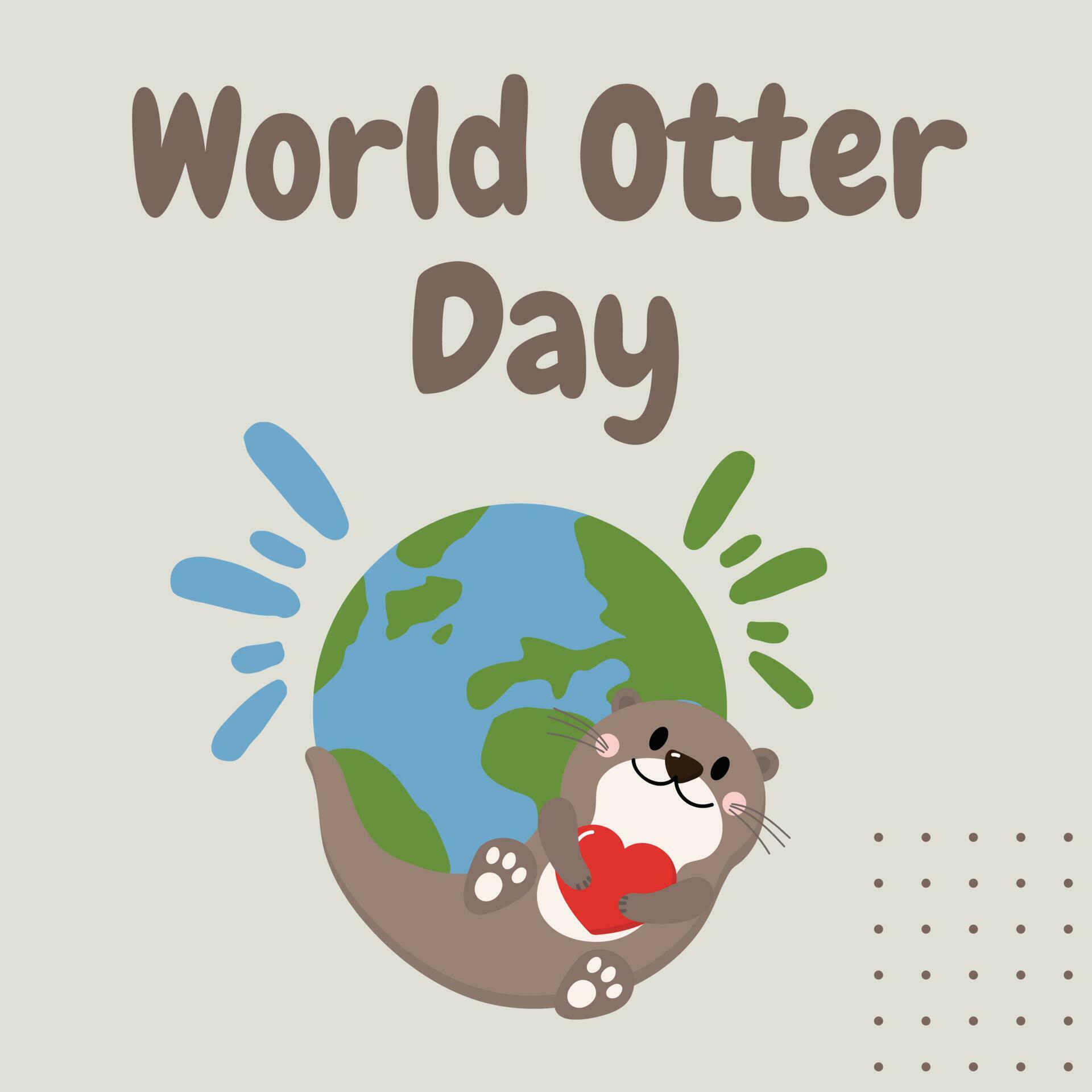 world otter day suitable for social media posts 23291532 Vector Art at