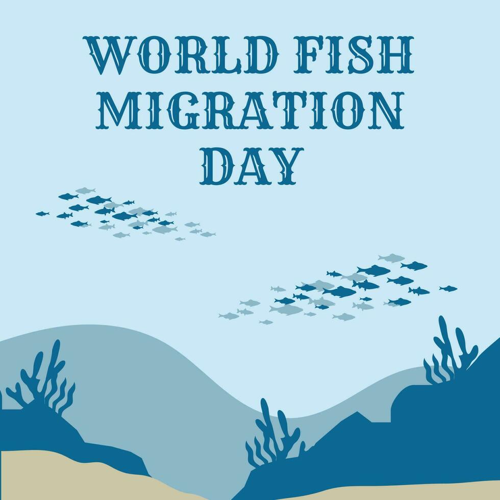 un póster para mundo pescado migración día. vector